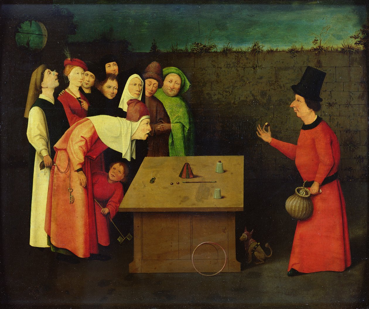 De goochelaar (pre-restauratie) door Hieronymus Bosch