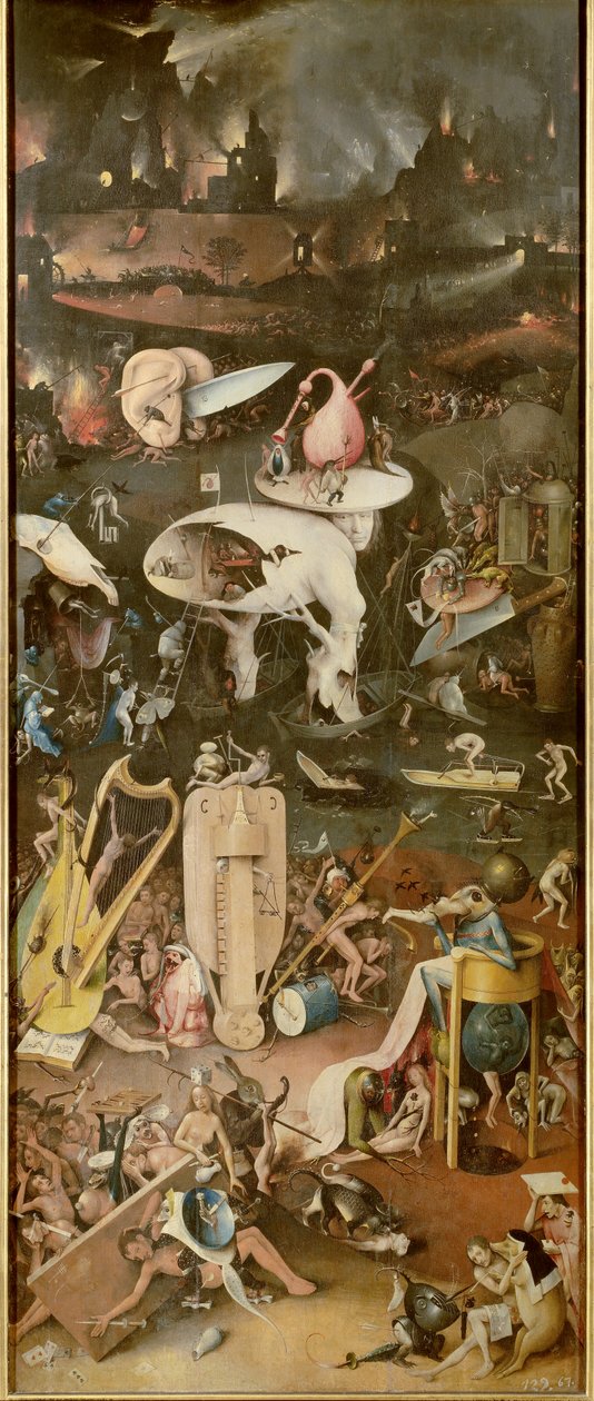 De hel (rechter paneel van De tuin der lusten) door Hieronymus Bosch