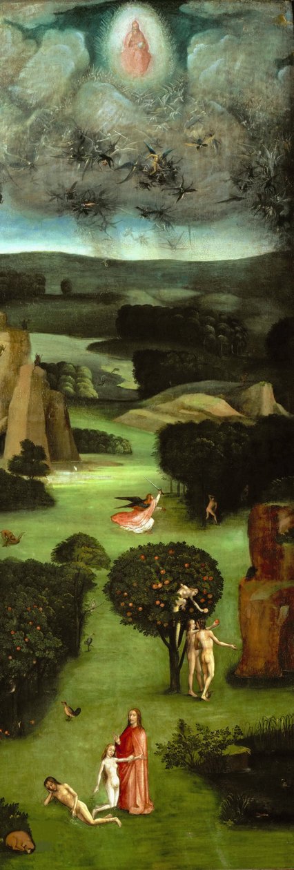 Het Laatste Oordeel Drieluik, linker paneel, ca. 1485 door Hieronymus Bosch