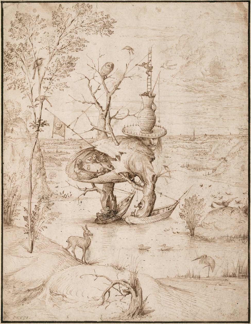 De Boomman, ca. 1505 (bruine inkt op papier) door Hieronymus Bosch