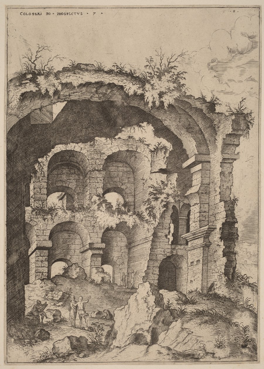 Zevende blik op het Colosseum door Hieronymus Cock