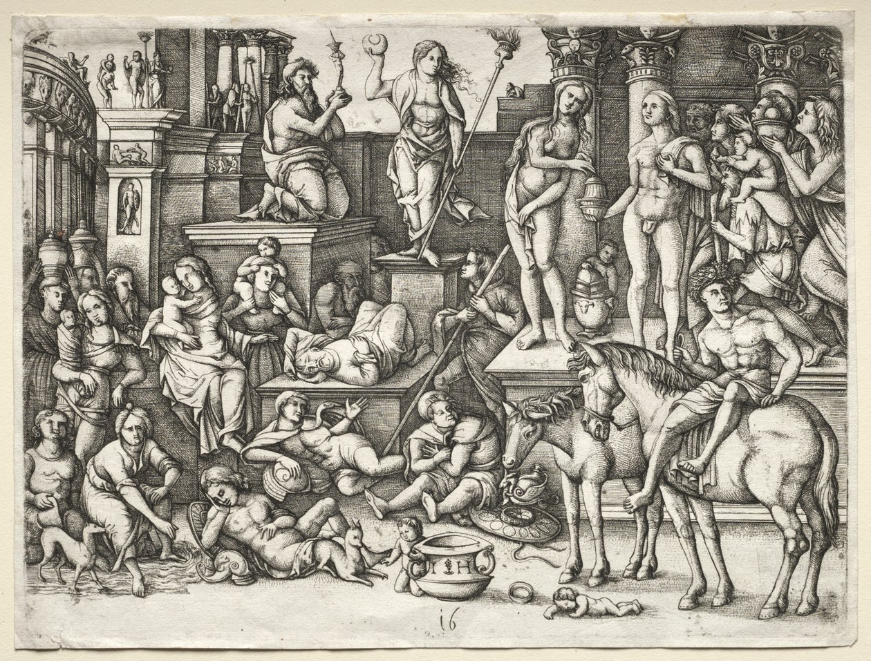 De kracht van liefde, of, aanbidding van Luna door Hieronymus Hopfer