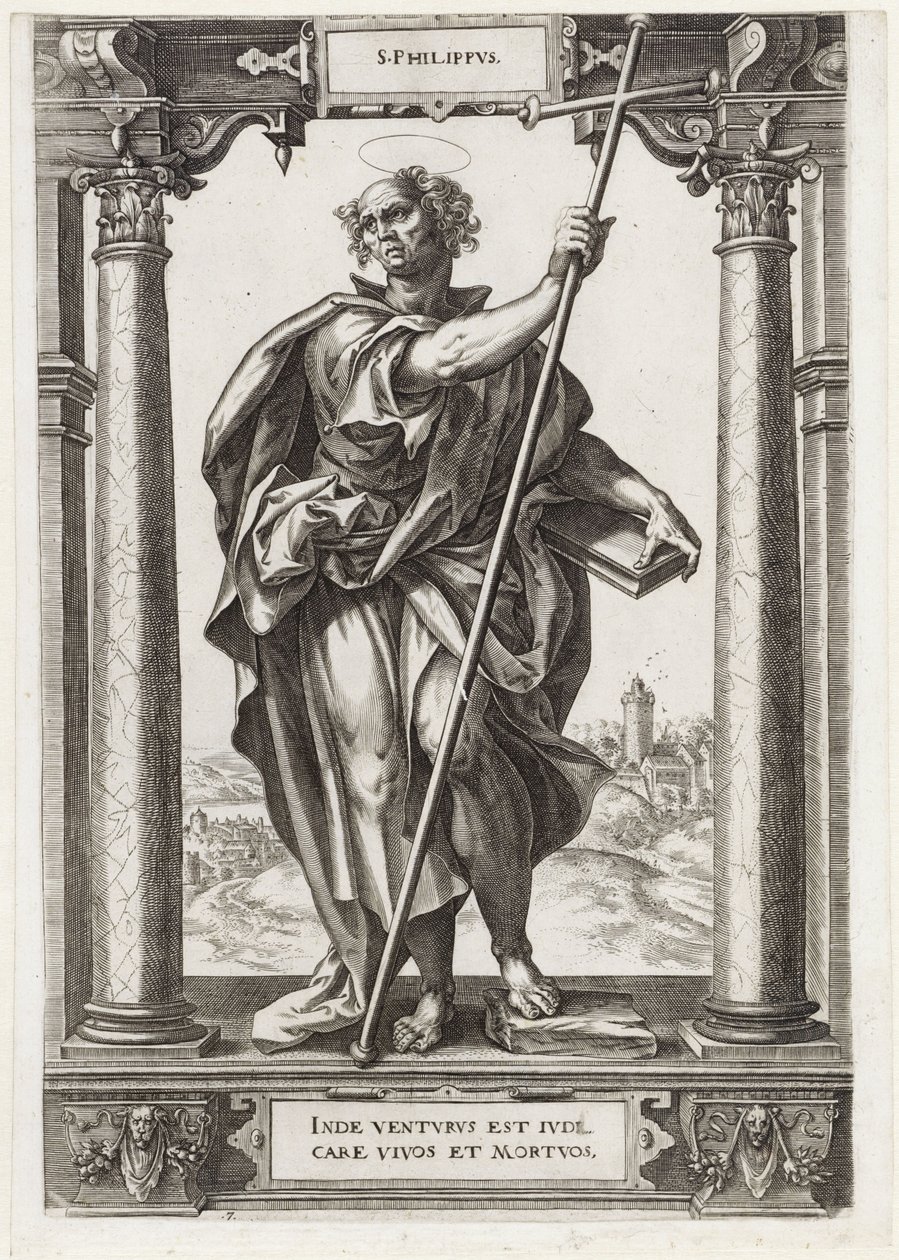 H. Filippus (Christus en de twaalf apostelen, en H. Paulus) door Hieronymus Wierix