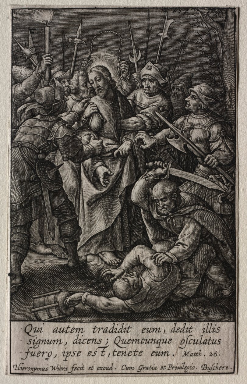 De Passie: Het Verraad van Christus door Hieronymus or Jerome Wierix
