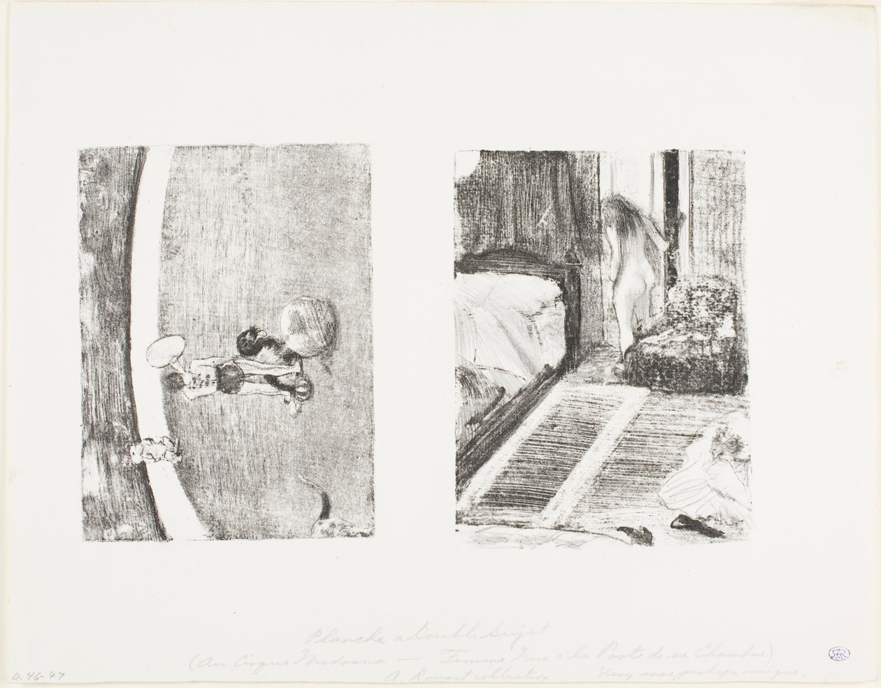 Naakte vrouw bij de deur van haar kamer door Hilaire Germain Edgar Degas