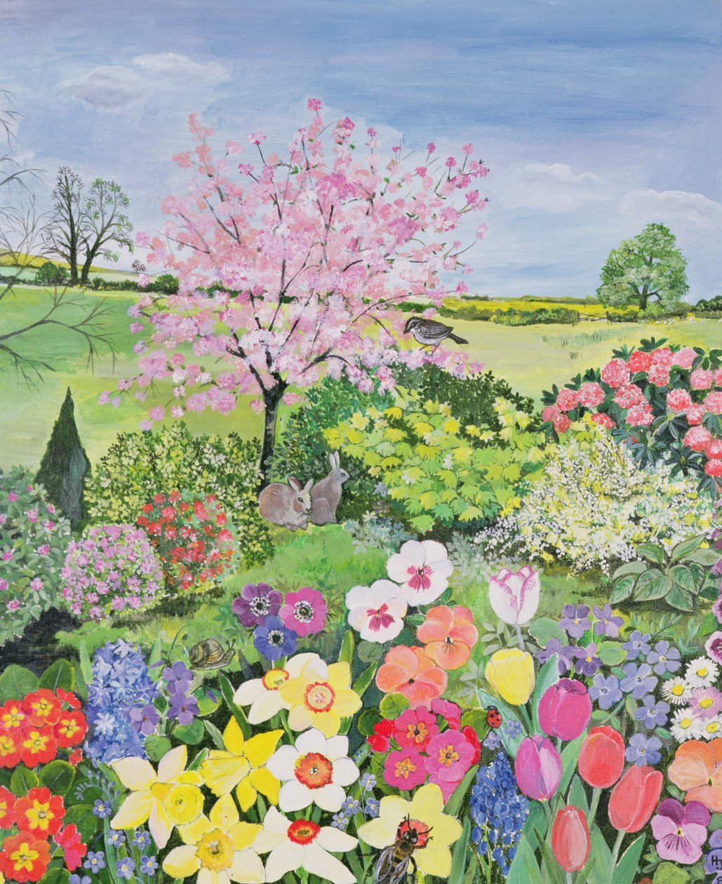 Lente uit de Vier Seizoenen (een van een set van vier) door Hilary Jones