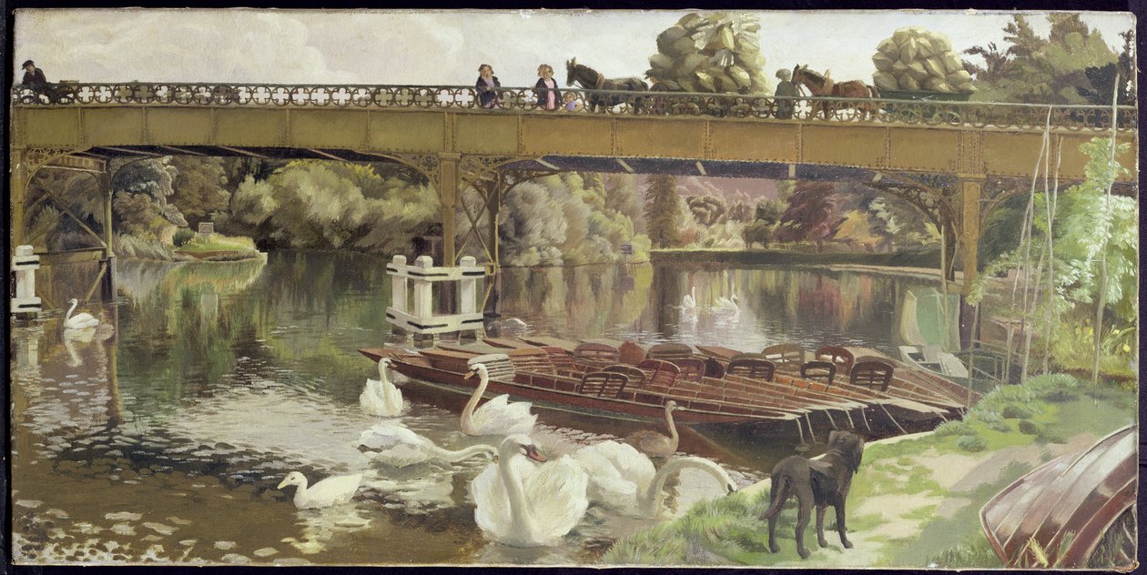 Zwanen, Cookham Bridge door Hilda Carline
