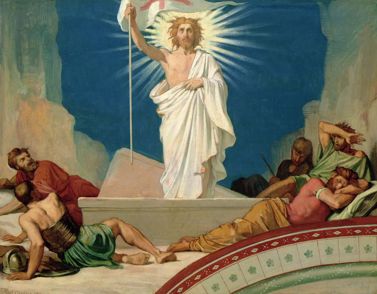 Studie voor de Opstanding van Christus, 1860 door Hippolyte Flandrin
