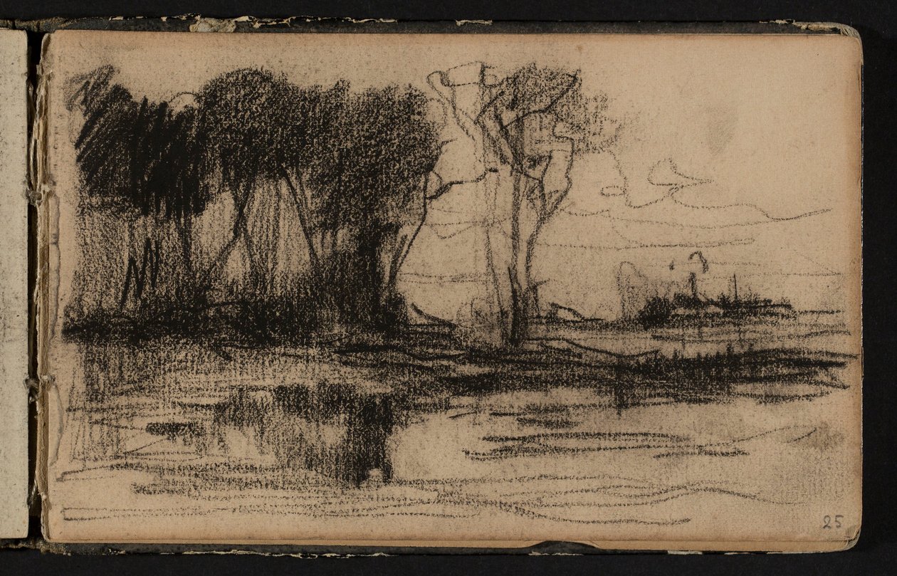 Gesluierde figuur (bladzijde uit een schetsboek) door Hippolyte Boulenger