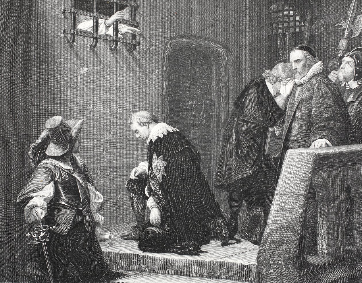 Lord Strafford op weg naar executie, gegraveerd door A.H. Payne door Hippolyte Delaroche