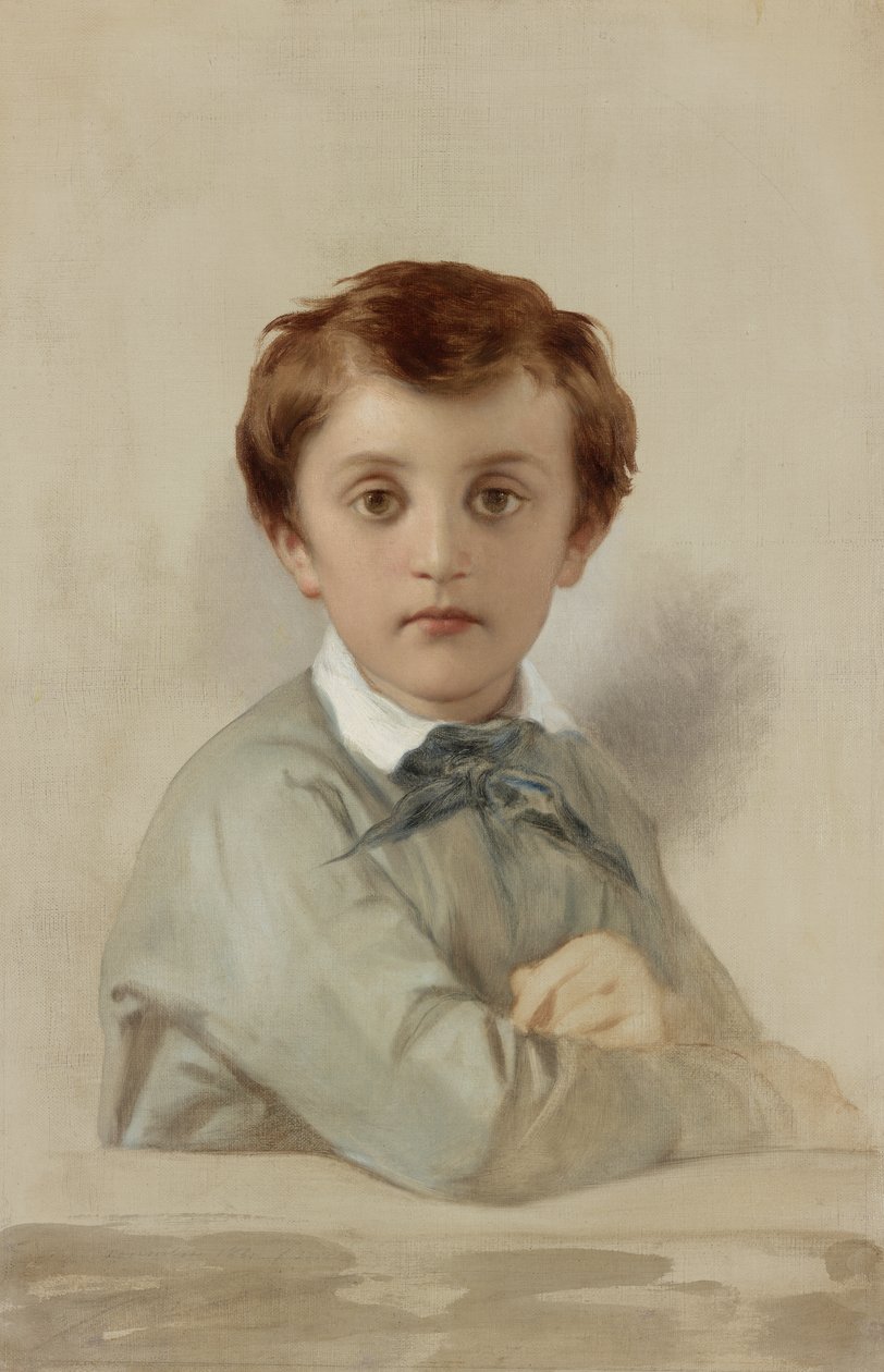 Portret van Philippe-Grégoire Delaroche, de jongste zoon van de kunstenaar, 1851 door Hippolyte Delaroche