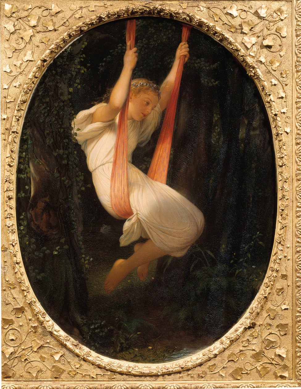 Jong meisje op de schommel door Hippolyte Delaroche