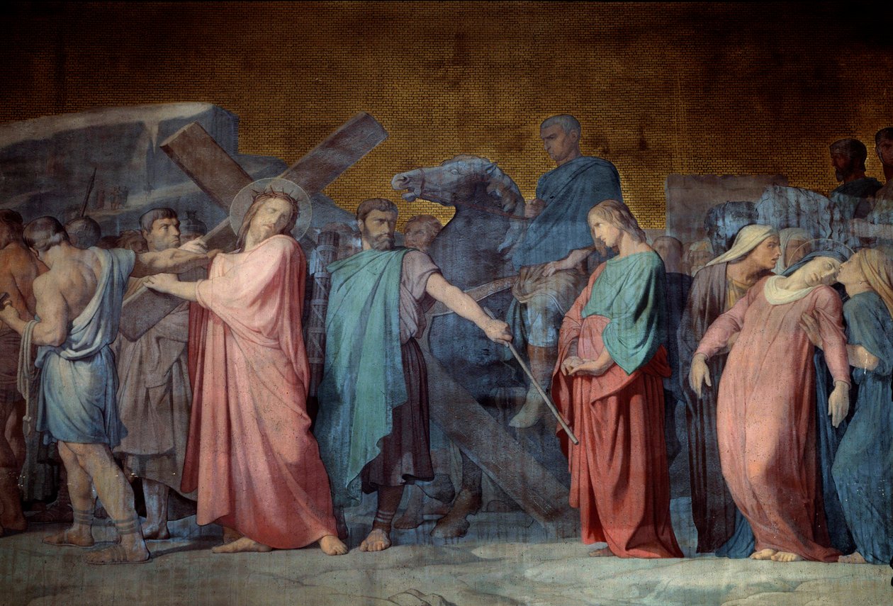 Christus draagt zijn kruis (detail) door Hippolyte Flandrin