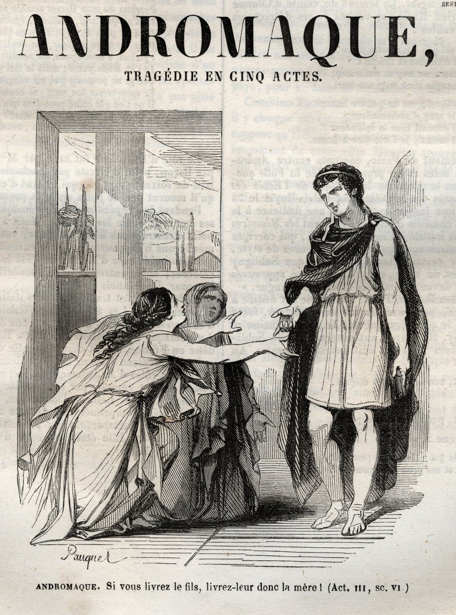Andromaque tragedie in vijf bedrijven - gravure in 