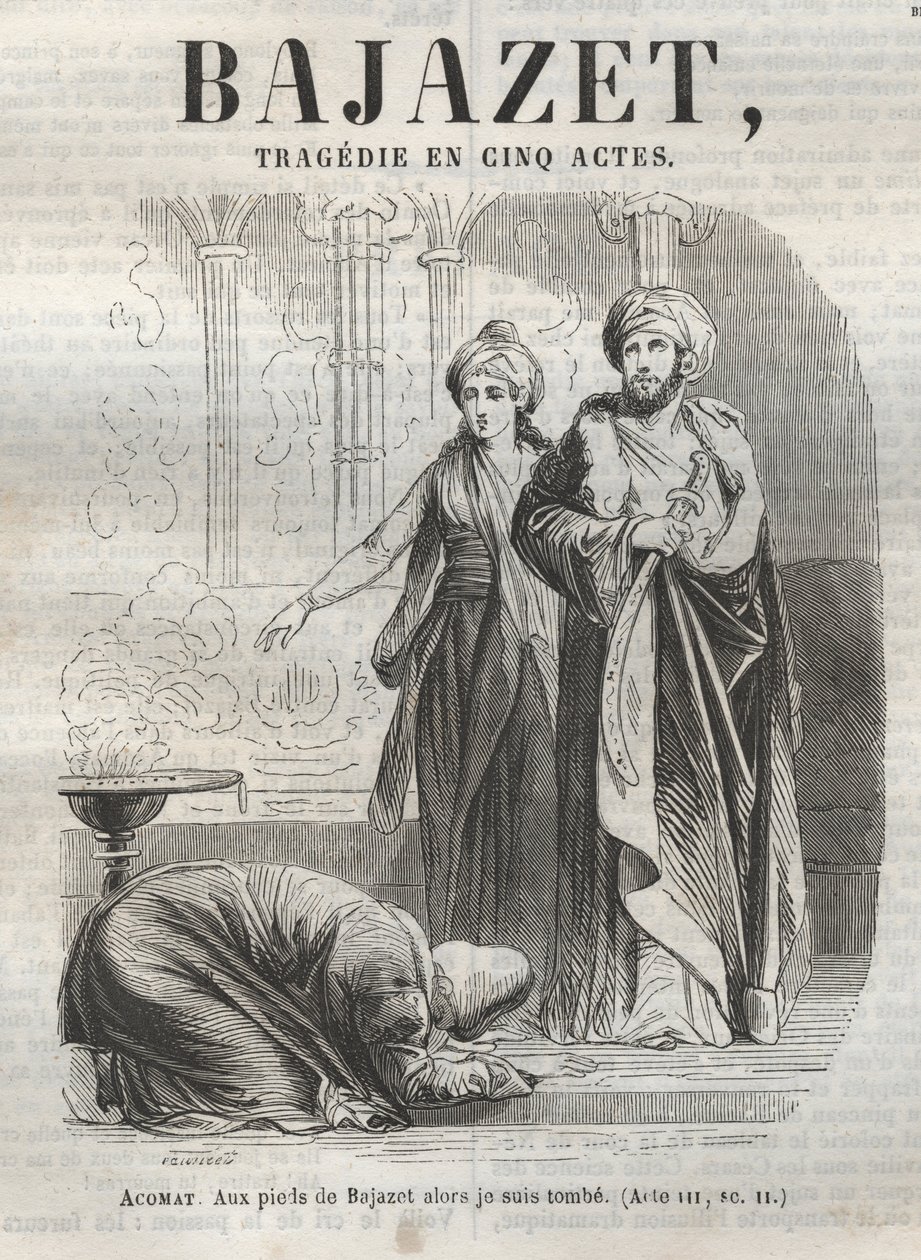 Bajazet tragedie in vijf akten van Jean Racine - gravure in 