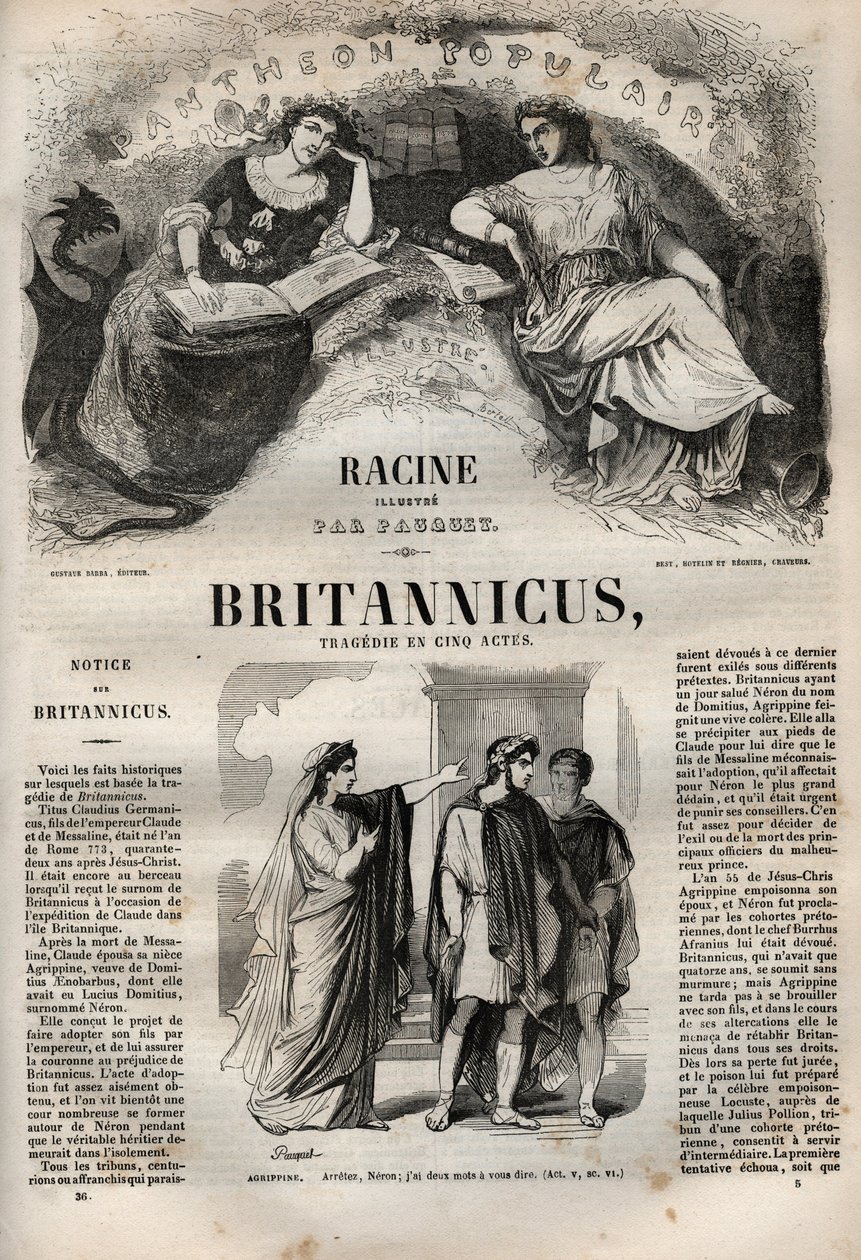 Britannicus tragedie in vijf bedrijven - gravure in 
