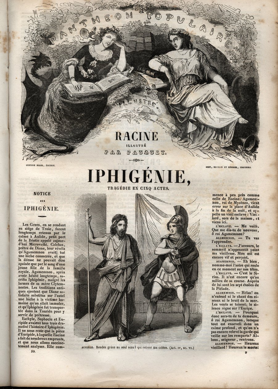 Iphigenie tragedie van Jean Racine - gravure in 