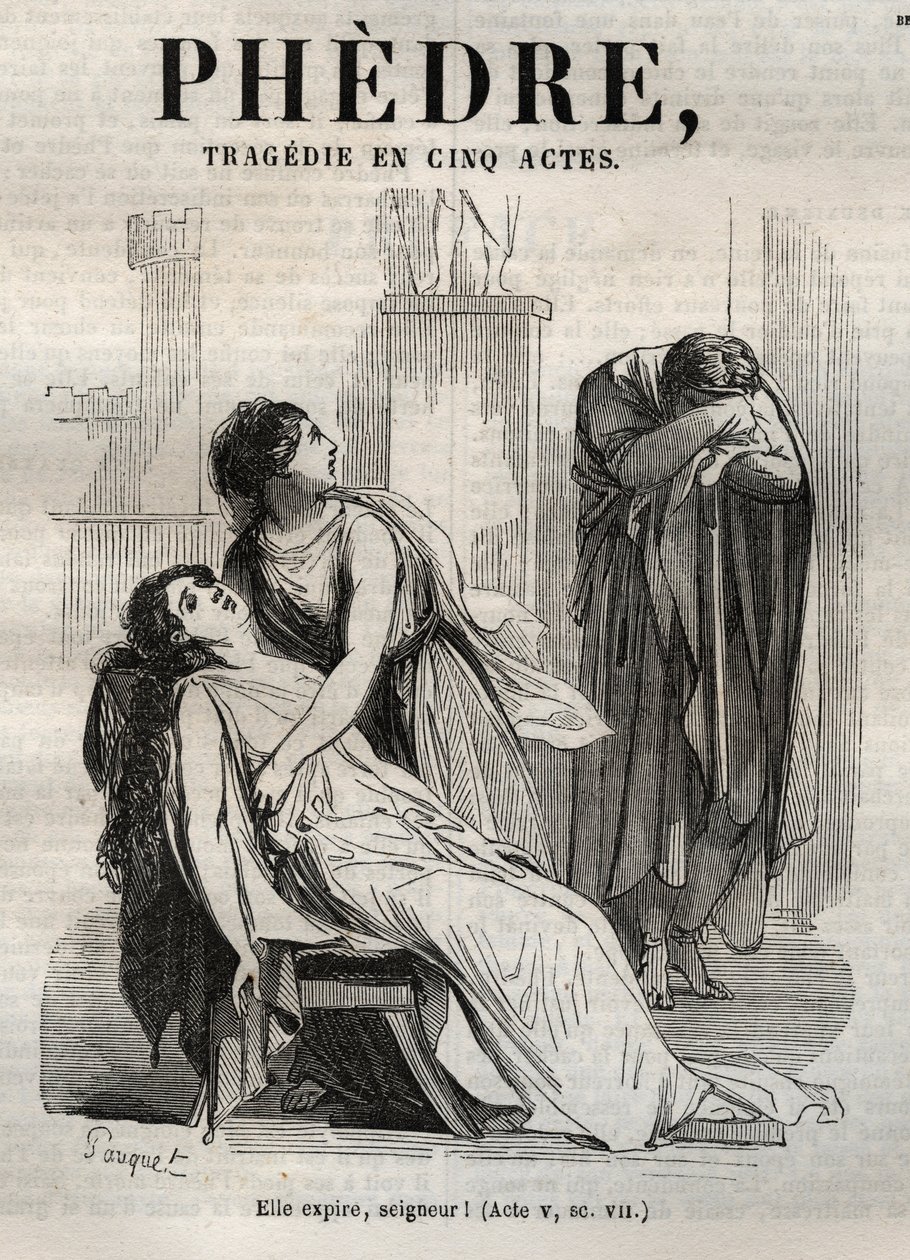 Phedre, door Jean Racine (1639-1699) - gravure in 