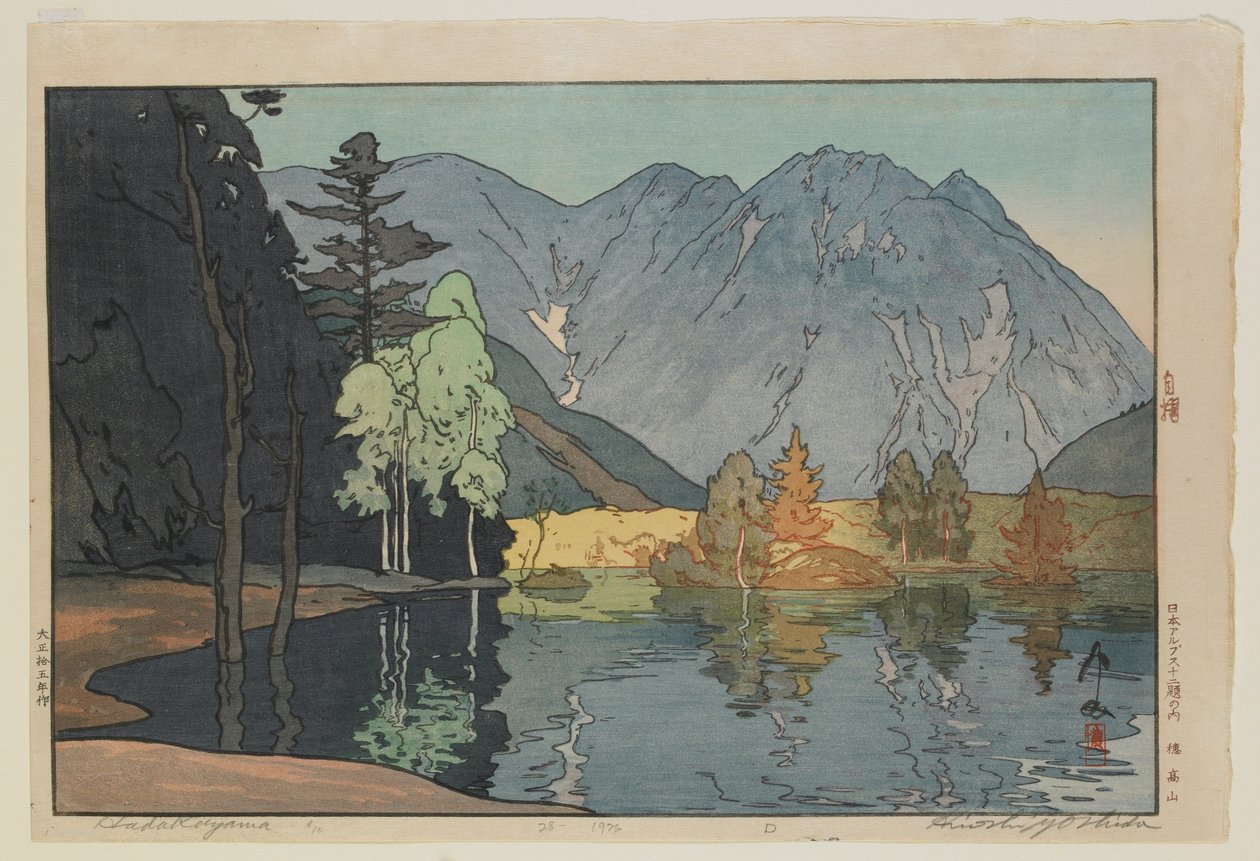 Hodakayama, uit de serie, Twaalf scènes in de Japanse Alpen, Taisho-periode door Hiroshi Yoshida