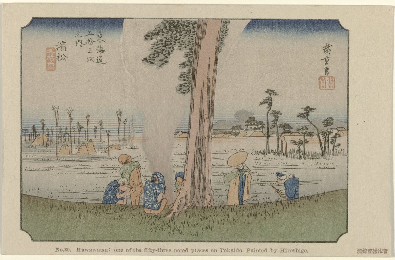Hamamatsu (De Tôkaidô van Hiroshige, Hiroshige no fude Tôkaidô) door Hiroshige (I) , Utagawa