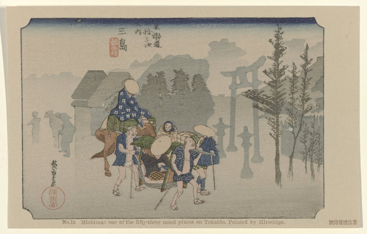 Mishima door Hiroshige (I) , Utagawa