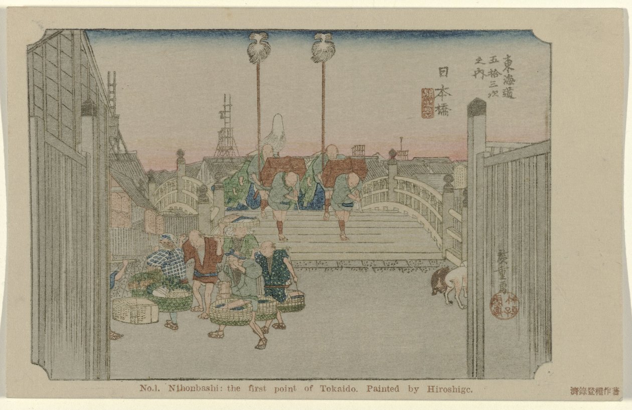 Nihonbashi door Hiroshige (I) , Utagawa