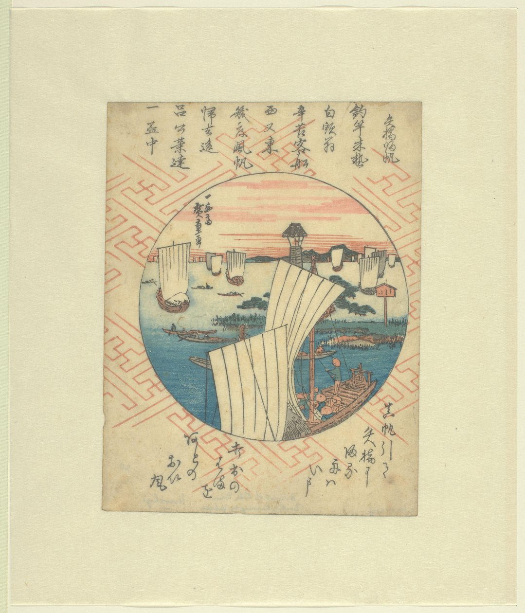 Terugkerende zeilen naar Yabase door Hiroshige (I) , Utagawa