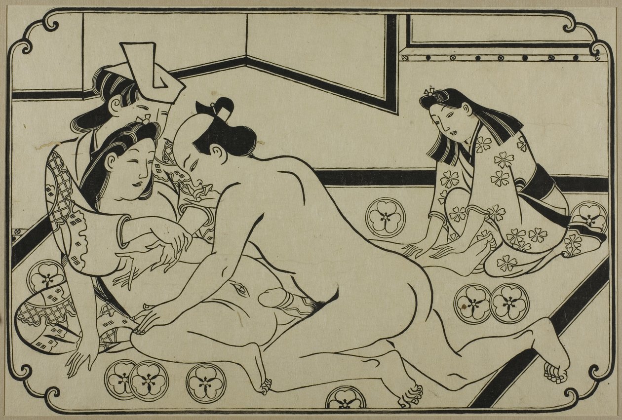 Een blad uit een shunga-album door Hishikawa Moronobu