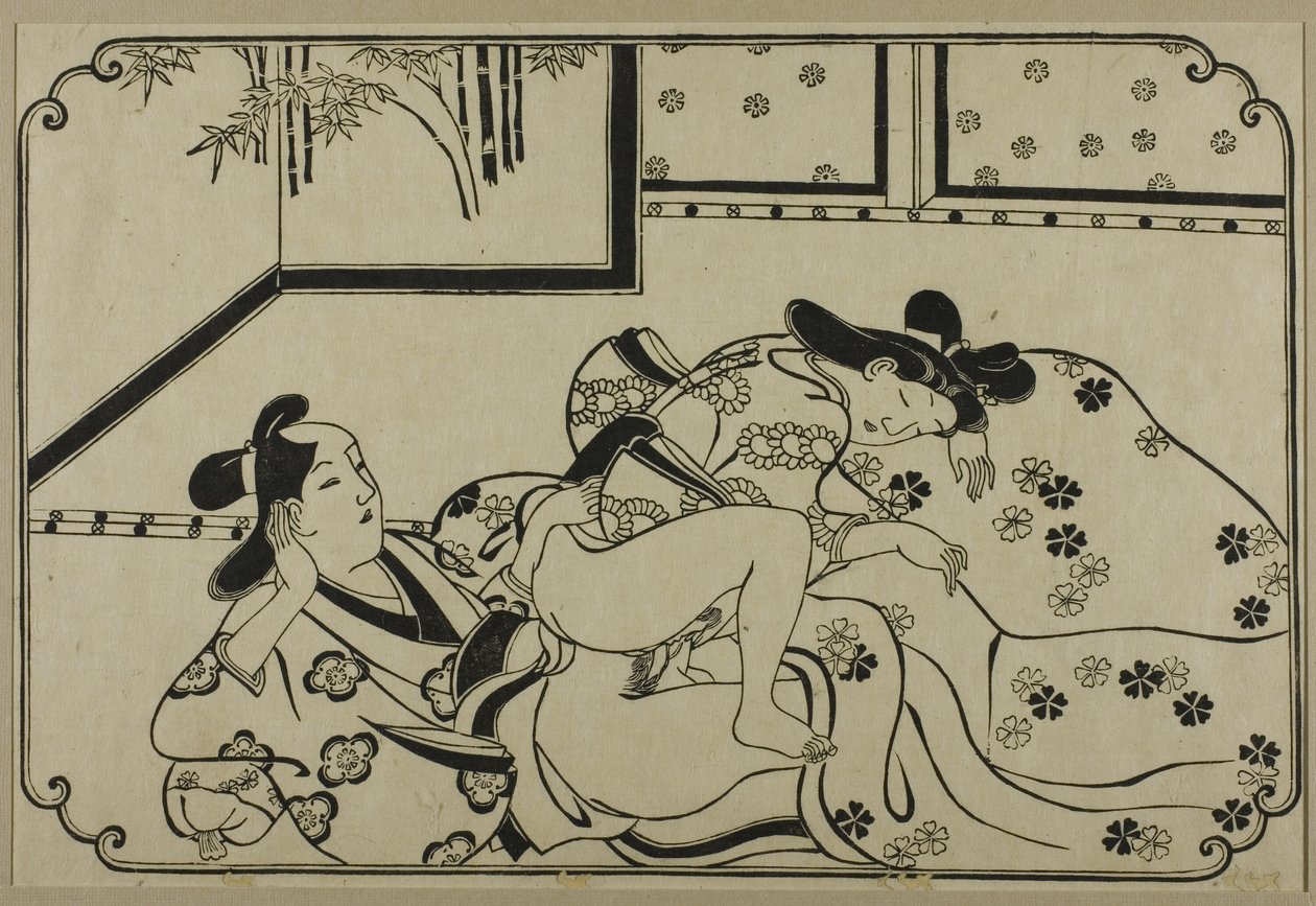 Een blad uit een shunga-album door Hishikawa Moronobu