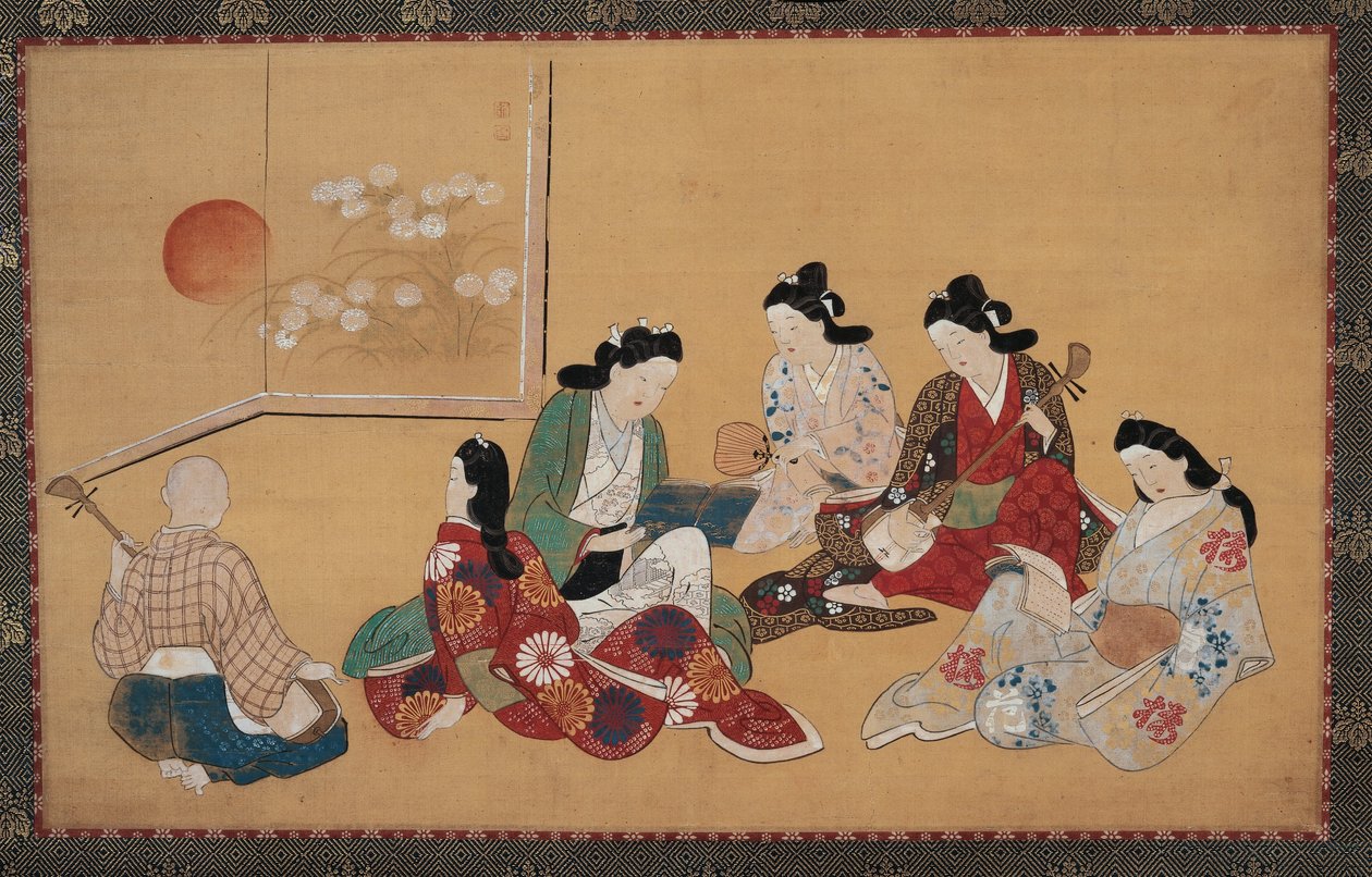 Muzikaal gezelschap door Hishikawa Moronobu