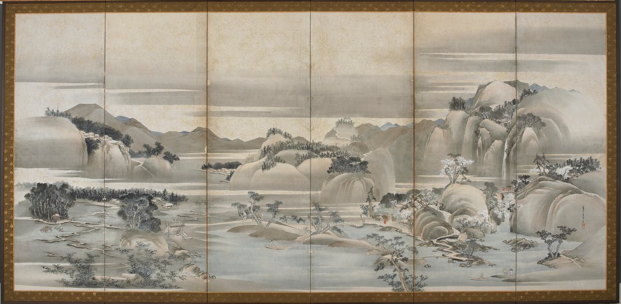 Landschappen van de vier seizoenen: Lente en Zomer door Hishikawa Sori