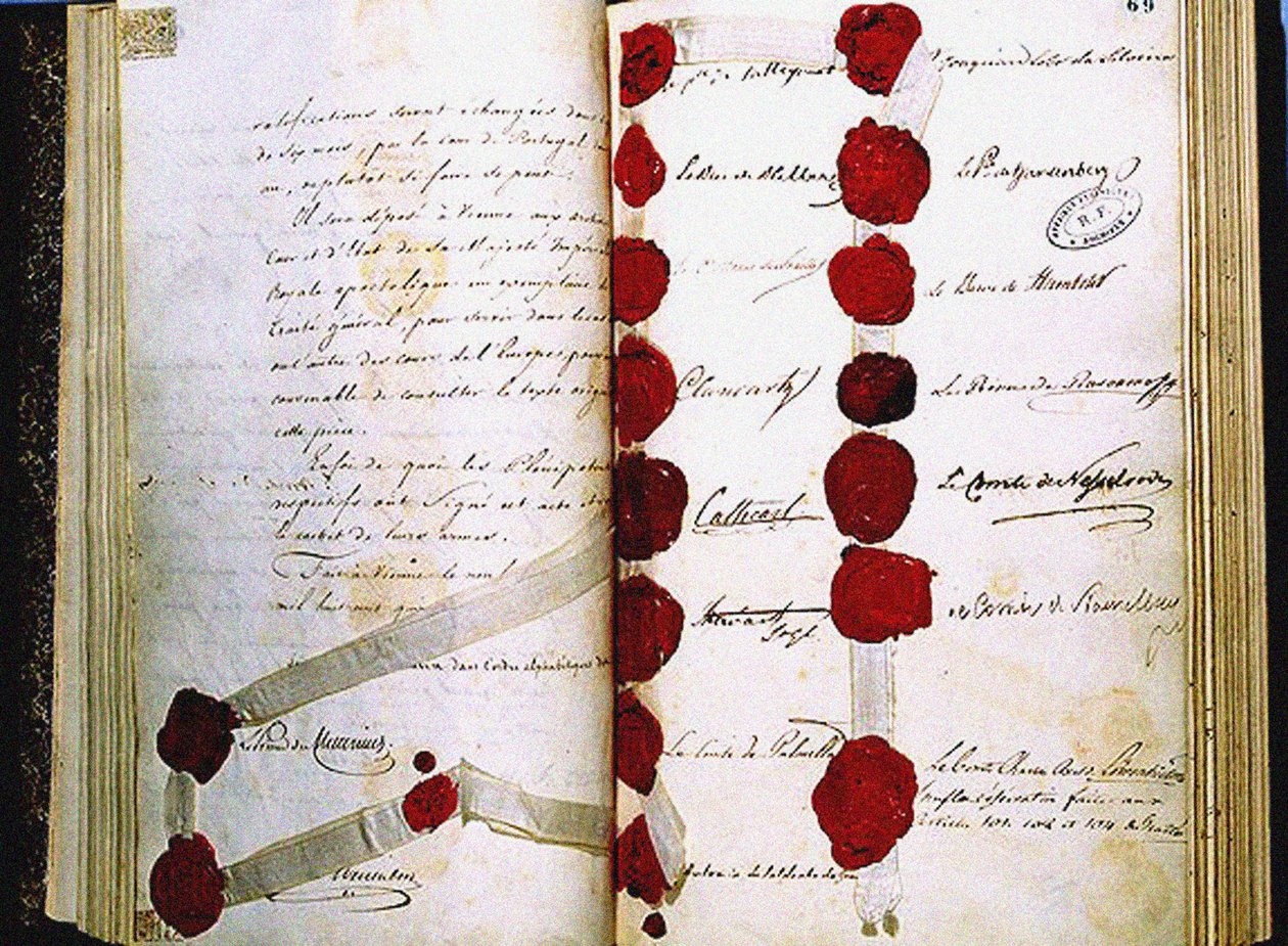 De slotakte van het Congres van Wenen, 9 juni 1815 door Historical Document