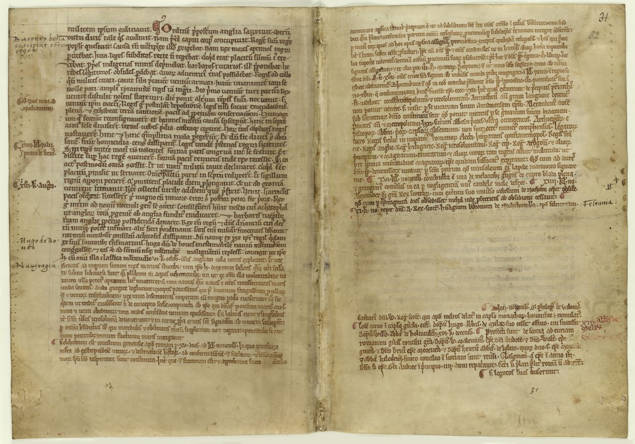 Verzen over Magna Carta in de Kroniek van Melrose Abbey door Historical Document