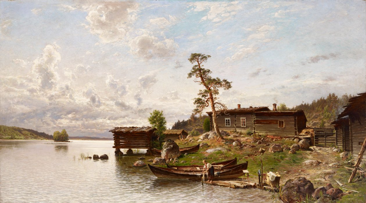 Ochtendstemming (Uitzicht op het eiland) door Hjalmar Munsterhjelm
