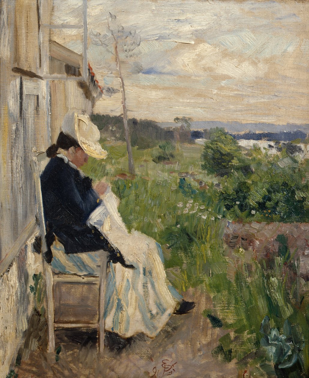 In de zon door Hjalmer Eilif Emanuel Peterssen