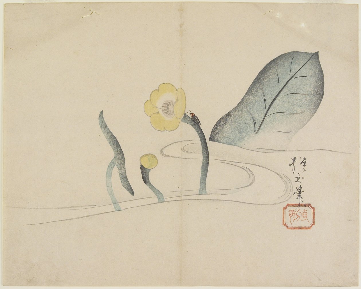 (Lotus en een Gouden Kever), ca. 1830 door Hogyoku