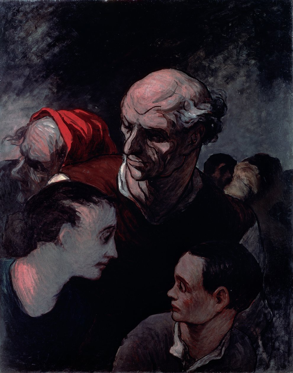 Familie in een barricade tijdens de Parijse Commune van 1870 door Honoré Daumier