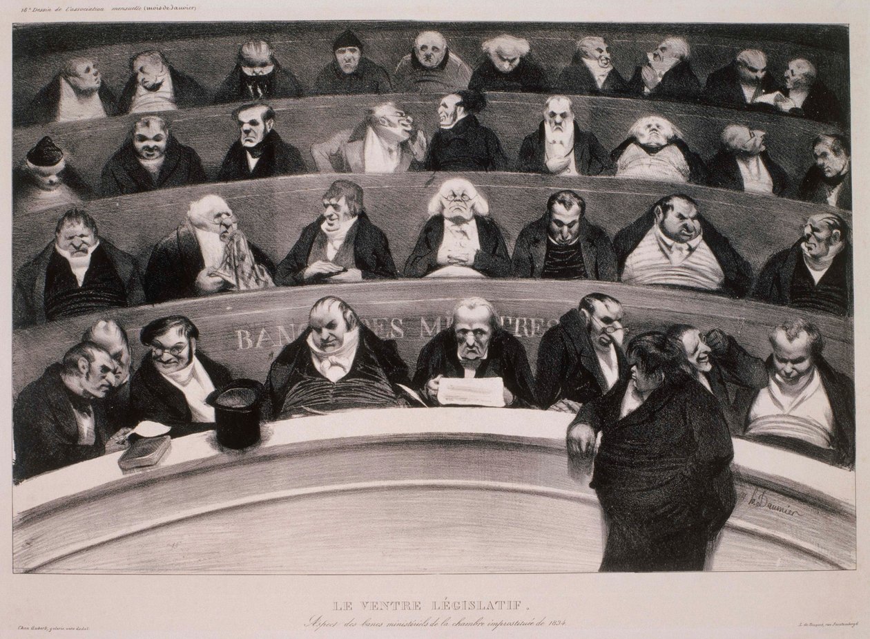 De Wetgevende Buik door Honoré Daumier
