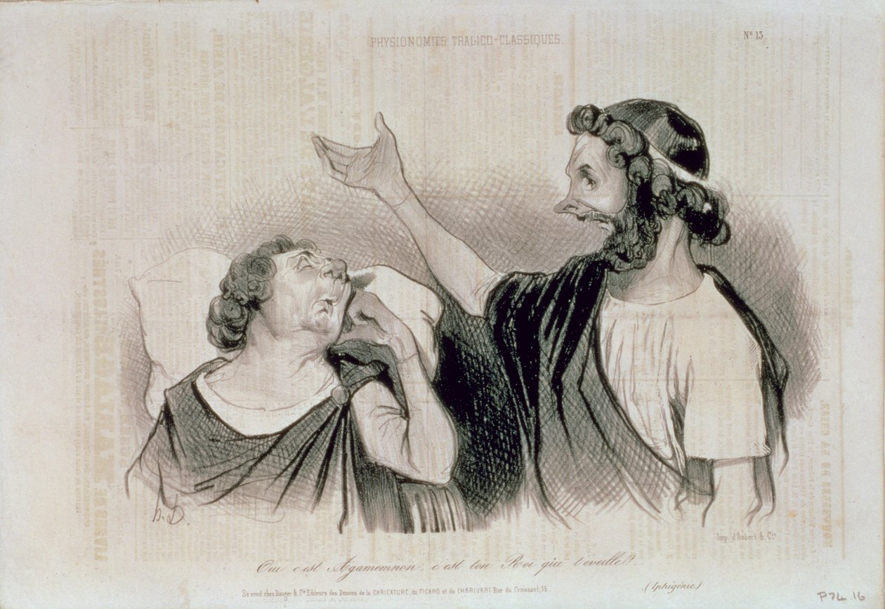 Fysiognomie van de personages van de klassieke tragedie; Ja, het is Agamemnon, uw koning, die u wekt! uit 