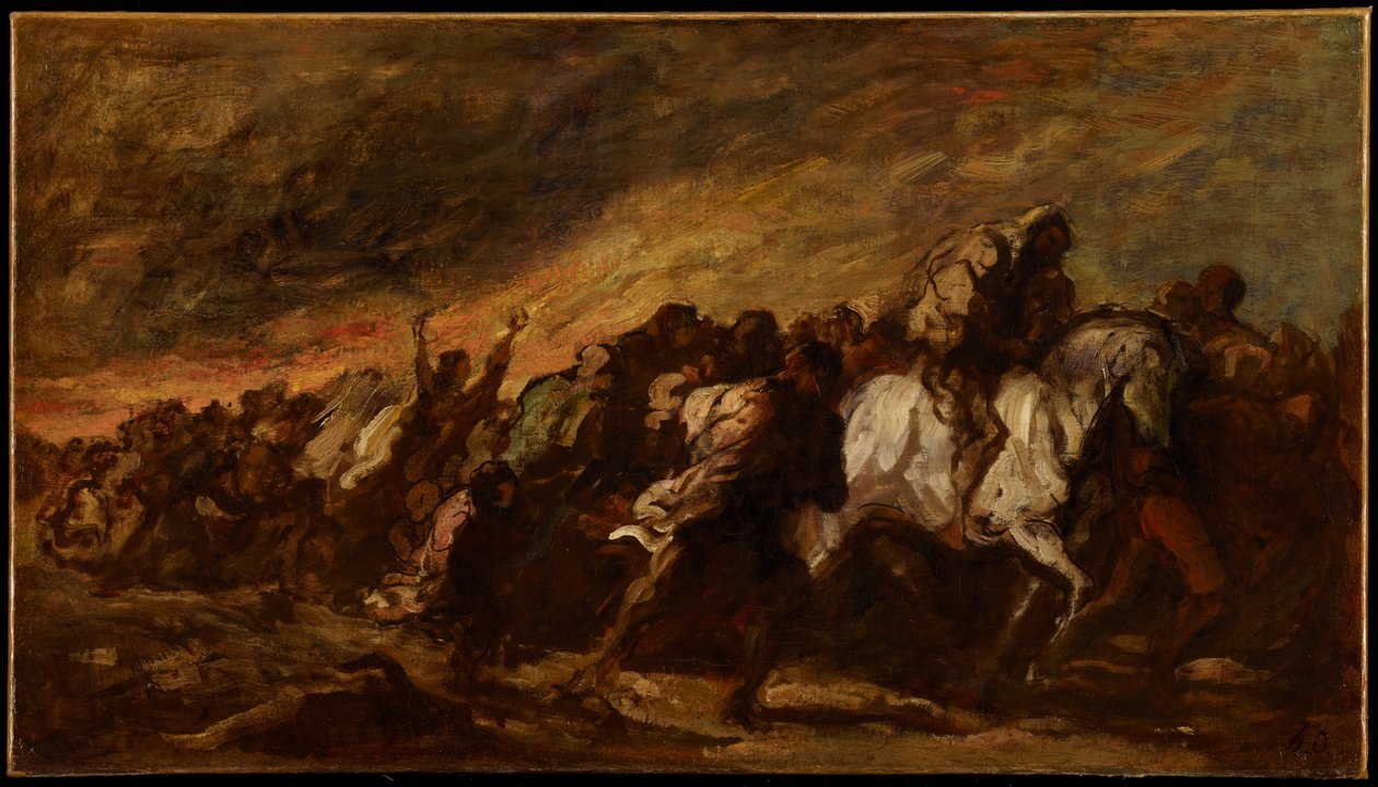 De vluchtelingen, c.1868 door Honoré Daumier