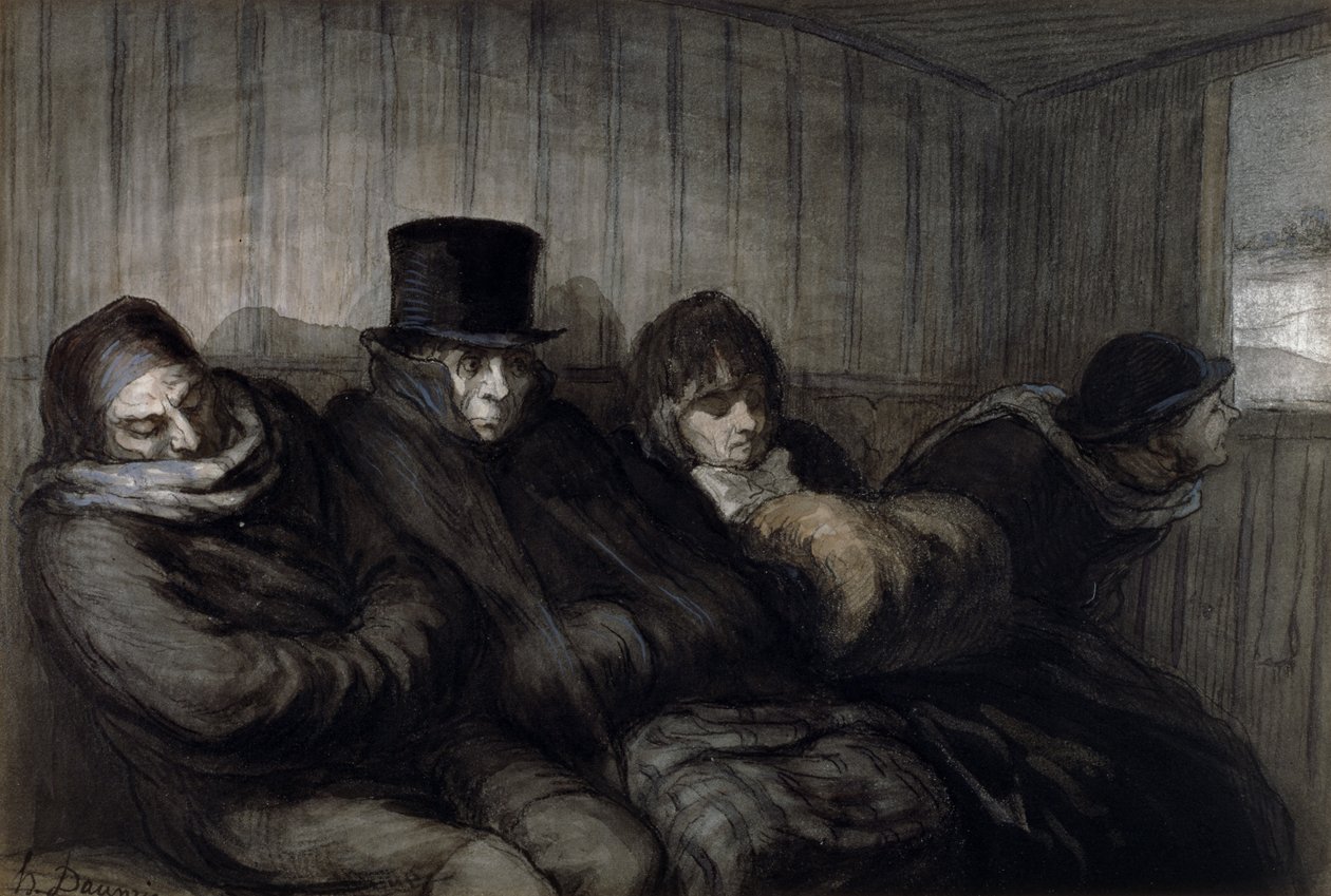 De Tweede Klasse Wagon, 1864 door Honoré Daumier