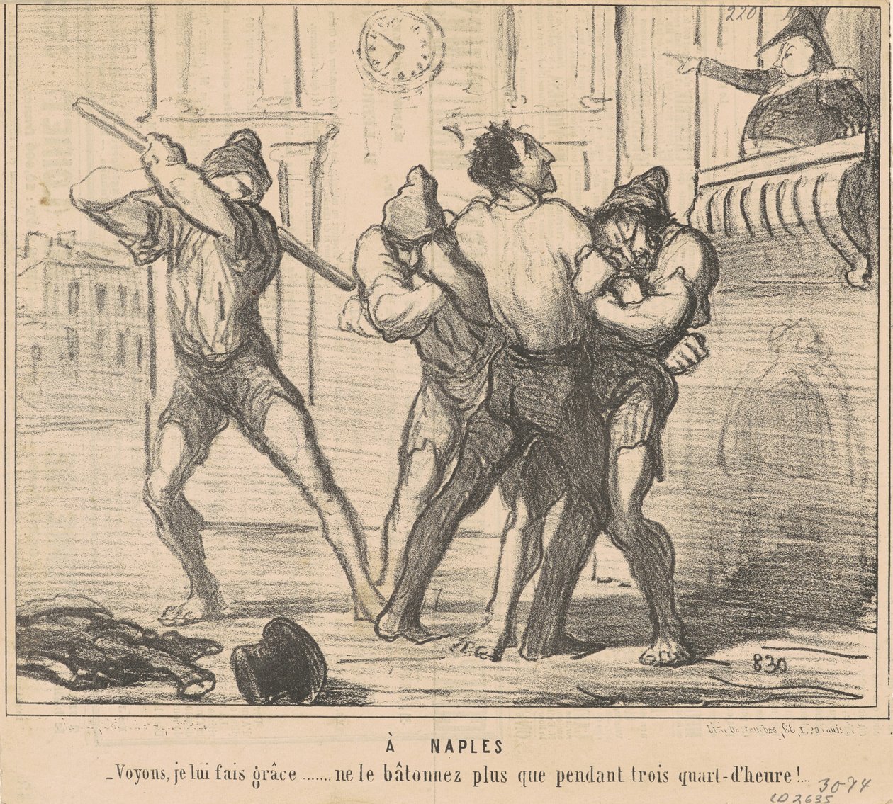 In Napels: Laten we zien, ik schenk hem genade... door Honoré Daumier