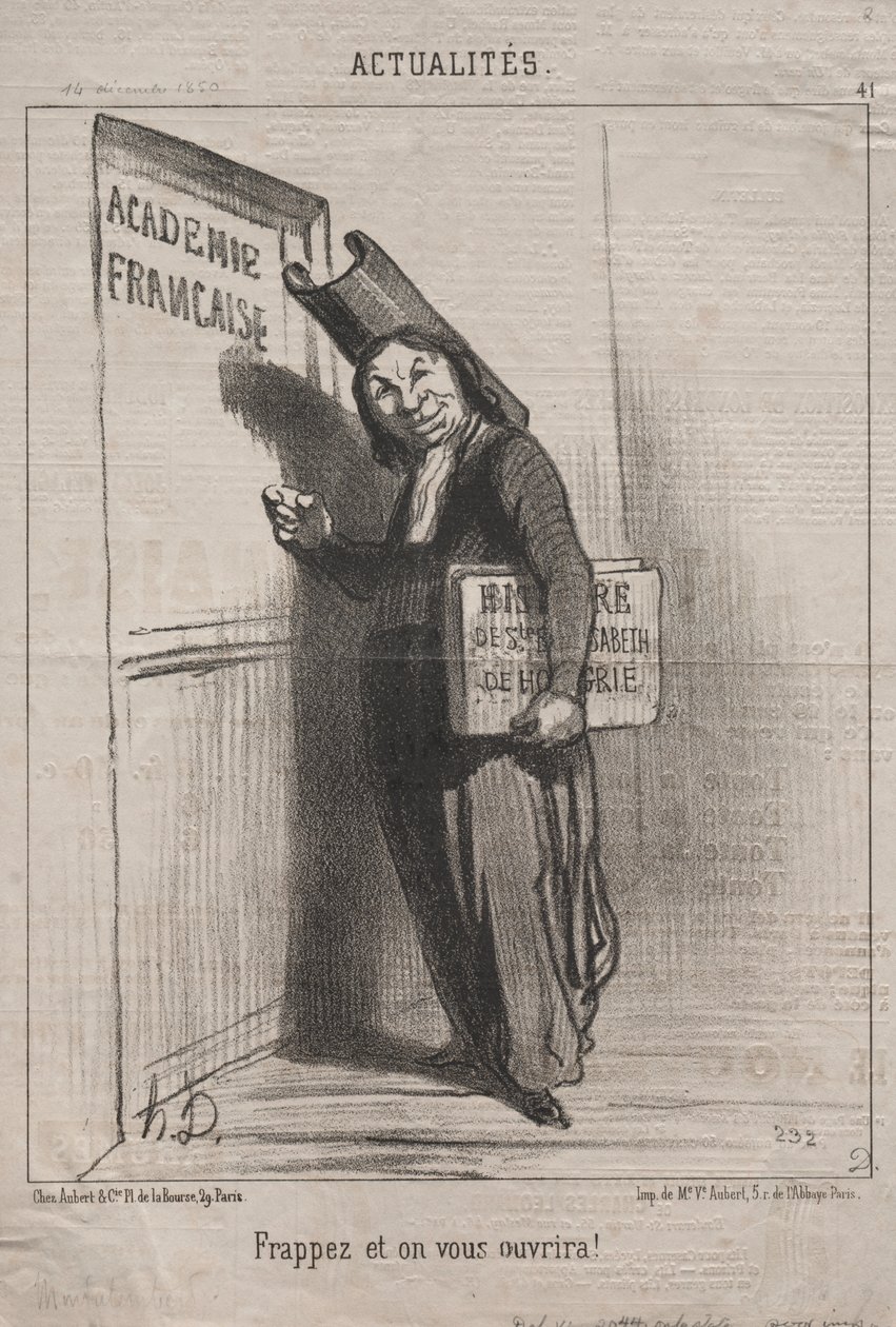 Actualiteiten (Nr. 41): Klop en het zal voor je opengaan! door Honoré Daumier