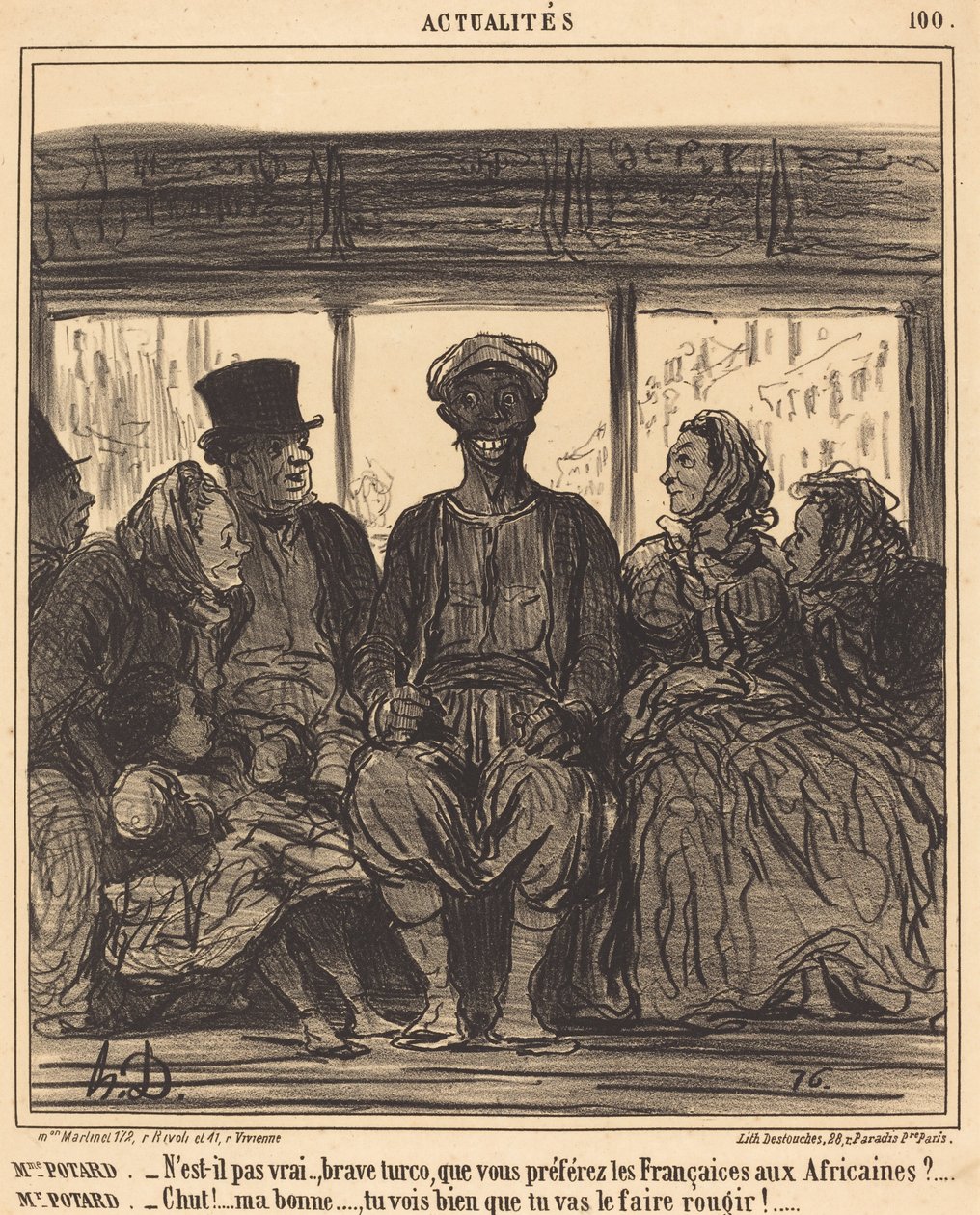 Actualiteiten: Mevrouw Potard - Is het niet waar, dappere Turco... door Honoré Daumier