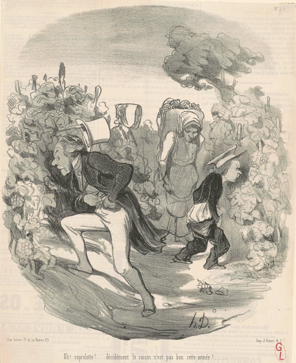 Ah! Saperlotte! ... De druiven zijn dit jaar niet goed! ... door Honoré Daumier