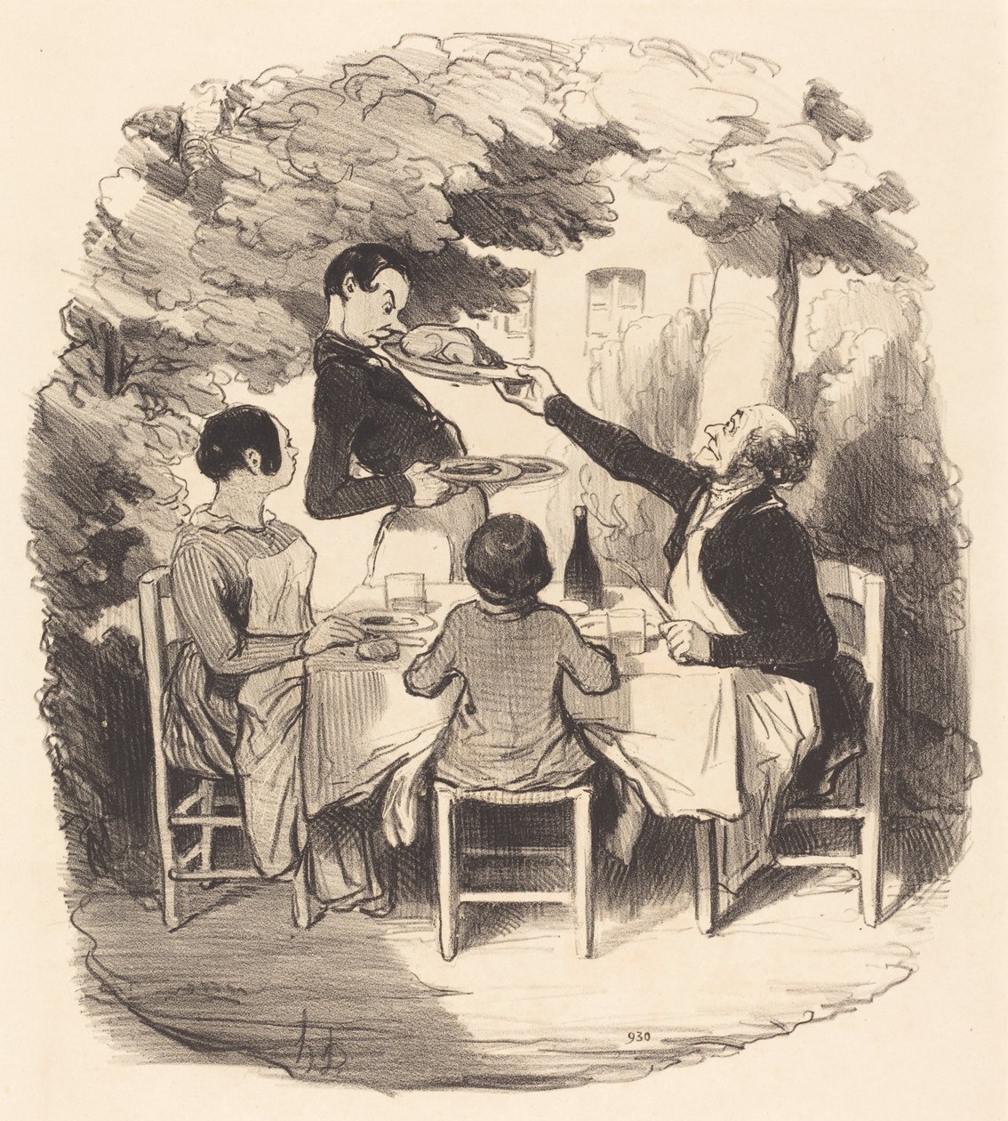 Ah! het is vers... maar hou eens jongen... door Honoré Daumier