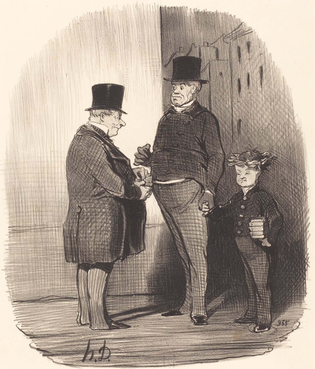 Ah! u bent sterk in Latijnse verzen, jonge man... door Honoré Daumier