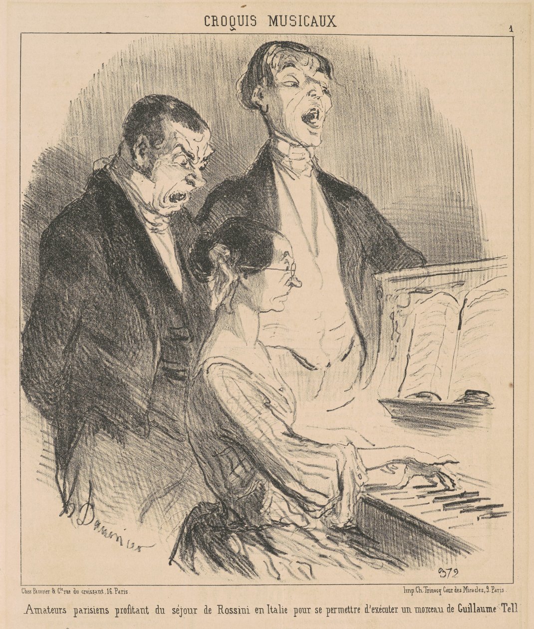 Parijse liefhebbers profiteren van het verblijf van Rossini door Honoré Daumier