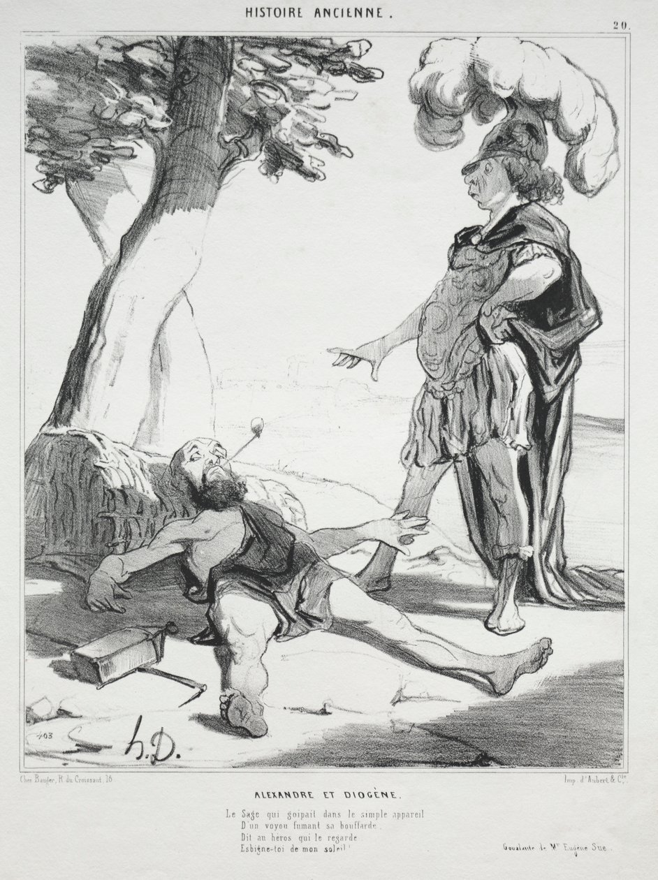 Oude Geschiedenis, plaat 20: Alexander en Diogenes door Honoré Daumier