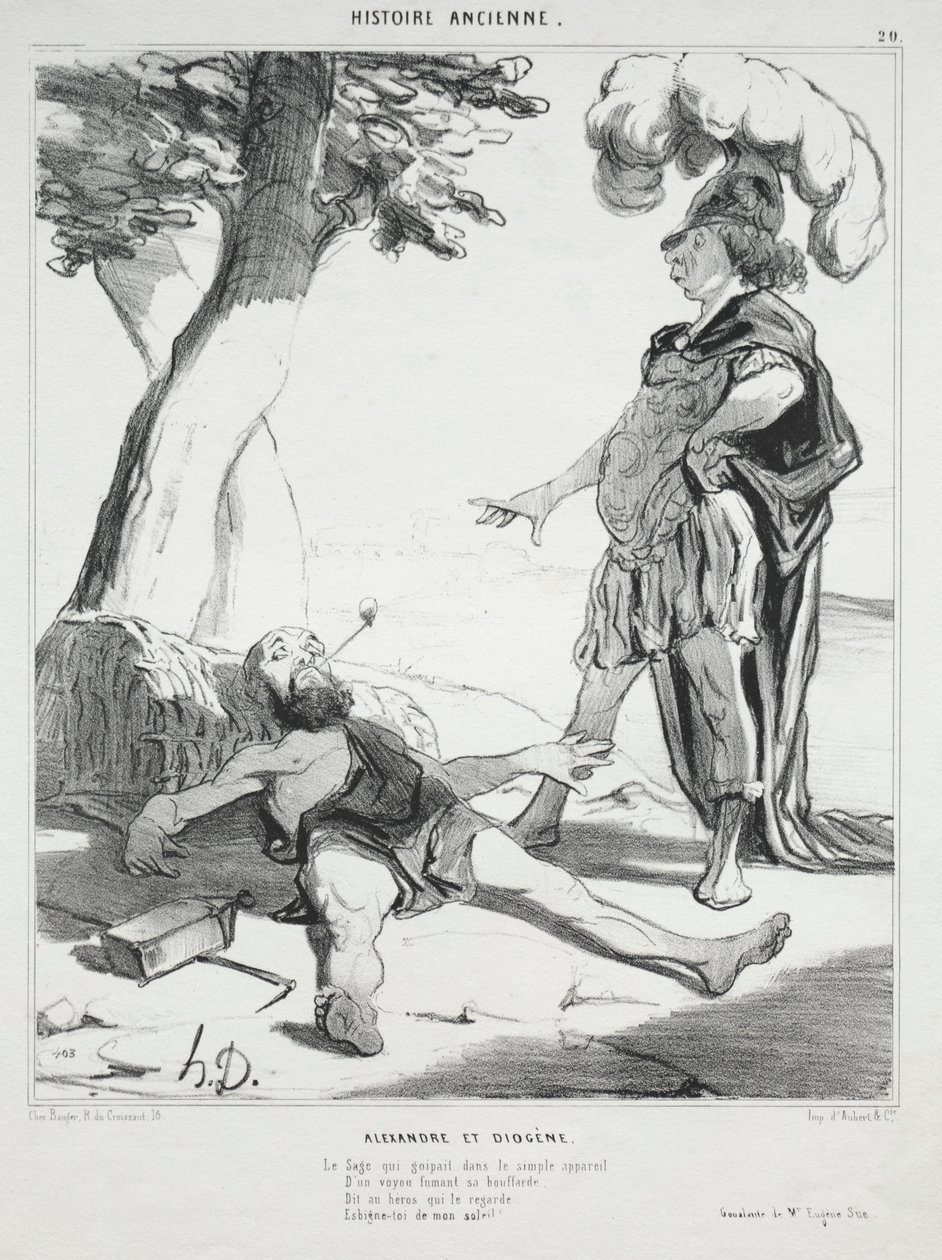 Oude Geschiedenis, plaat 20: Alexander en Diogenes door Honoré Daumier